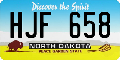 ND license plate HJF658