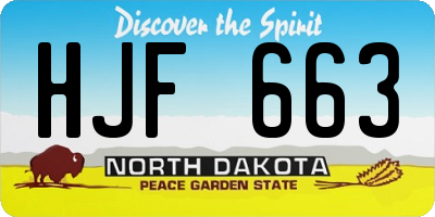 ND license plate HJF663