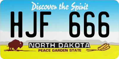 ND license plate HJF666