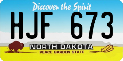 ND license plate HJF673