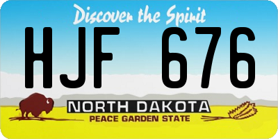 ND license plate HJF676