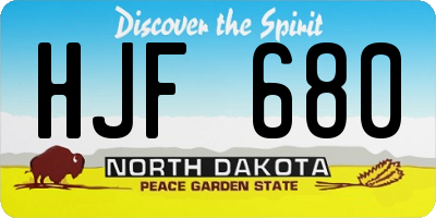 ND license plate HJF680