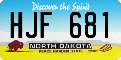 ND license plate HJF681