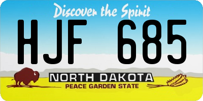 ND license plate HJF685