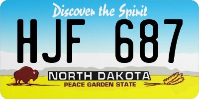 ND license plate HJF687