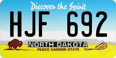 ND license plate HJF692