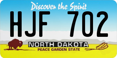 ND license plate HJF702