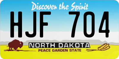 ND license plate HJF704