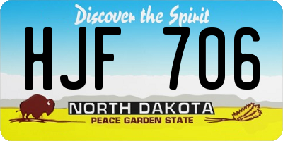 ND license plate HJF706