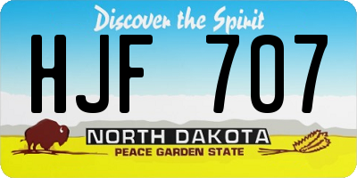 ND license plate HJF707