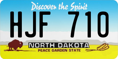 ND license plate HJF710