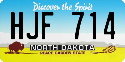 ND license plate HJF714