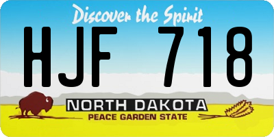 ND license plate HJF718