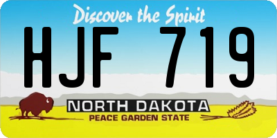 ND license plate HJF719