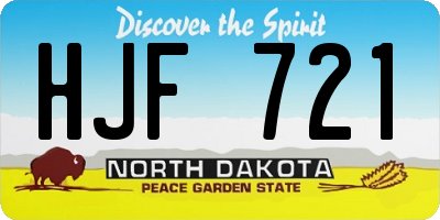 ND license plate HJF721