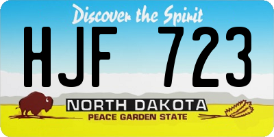 ND license plate HJF723