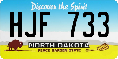 ND license plate HJF733