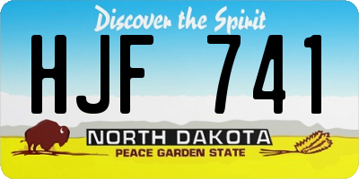 ND license plate HJF741