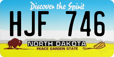 ND license plate HJF746