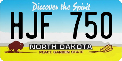 ND license plate HJF750