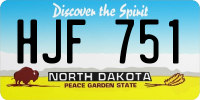 ND license plate HJF751
