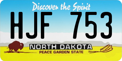 ND license plate HJF753