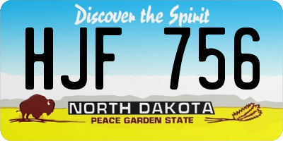 ND license plate HJF756