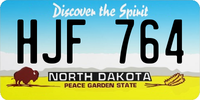 ND license plate HJF764