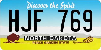 ND license plate HJF769