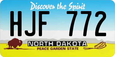 ND license plate HJF772