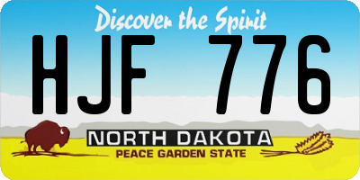ND license plate HJF776