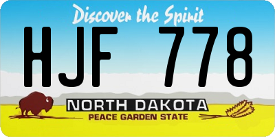 ND license plate HJF778
