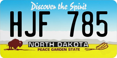 ND license plate HJF785