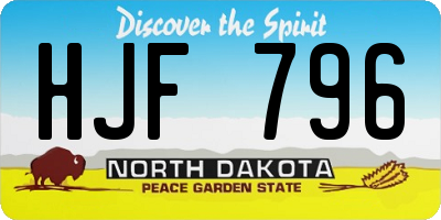 ND license plate HJF796