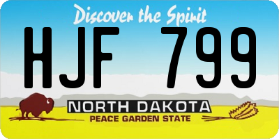 ND license plate HJF799