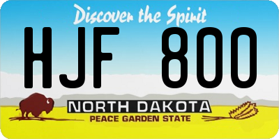 ND license plate HJF800