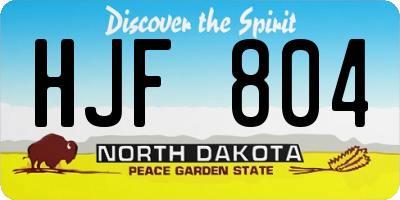 ND license plate HJF804