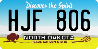ND license plate HJF806
