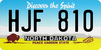 ND license plate HJF810