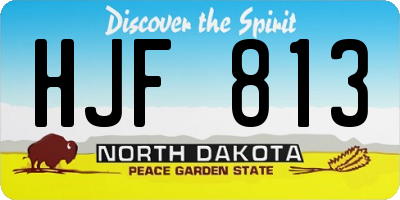 ND license plate HJF813