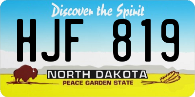 ND license plate HJF819