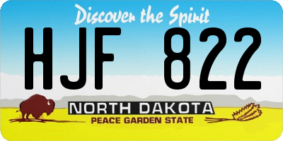 ND license plate HJF822