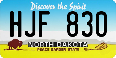 ND license plate HJF830