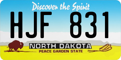 ND license plate HJF831