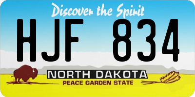 ND license plate HJF834