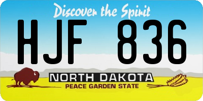 ND license plate HJF836