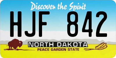 ND license plate HJF842