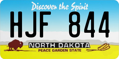 ND license plate HJF844