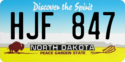 ND license plate HJF847