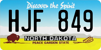 ND license plate HJF849